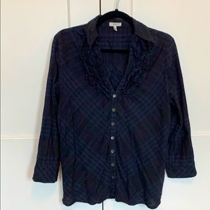 Joie ruffle front button down